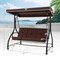 3-Person Outdoor Porch Swing with Adjustable Canopy and Converts to Bed Cushioned Patio Glider